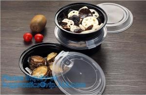 China PET clear plastic food disposable container fruit salad bowl,disposable food packaging plastic bowls with lids bagplasti wholesale