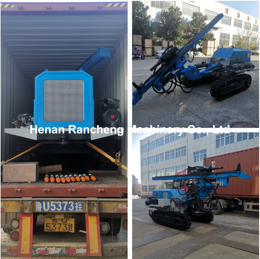 60-80m Depth Crawler Hydraulic DTH Drilling Rig 90-165mm Diameter Both Rotary And Hammer Drilling