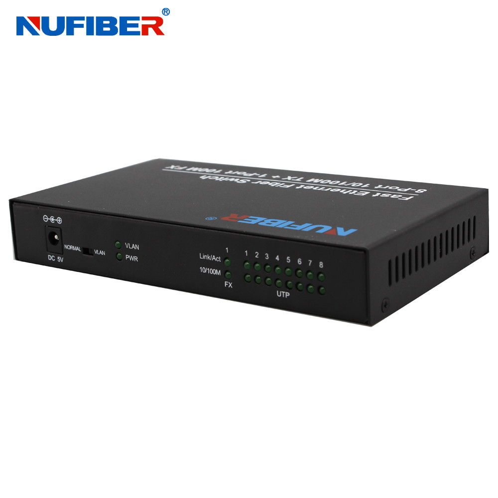 10/100M 8 Port RJ45 1 Fiber Port Dual Fiber MM 1310nm 2km Optical Fiber Ethernet Switch NF-M108C