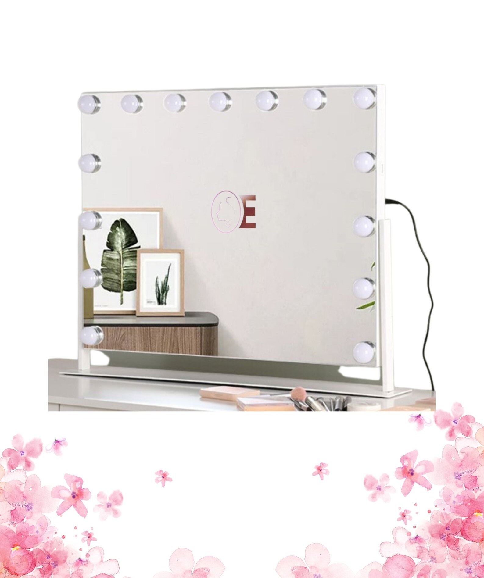 Illuminated Lighted Small Hollywood Mirror 12x Magnifying