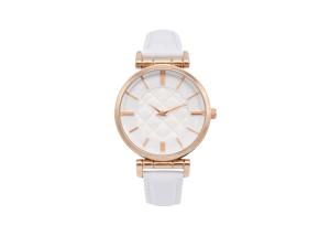 China Female Analog Stainless Steel Ladies Quartz Timepieces Leather Strap wholesale