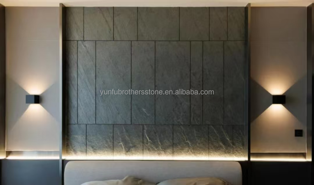 Translucent Flexible Stone Panel Slate Sheets for Modern Hotel Villa Interior Design