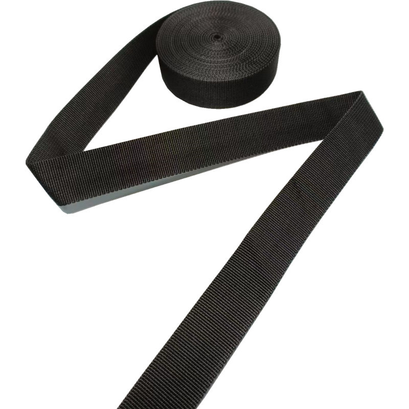 Black Plain Weave PP Webbing Polypropylene Thick Webbing For Backpack Diy Belt Bag
