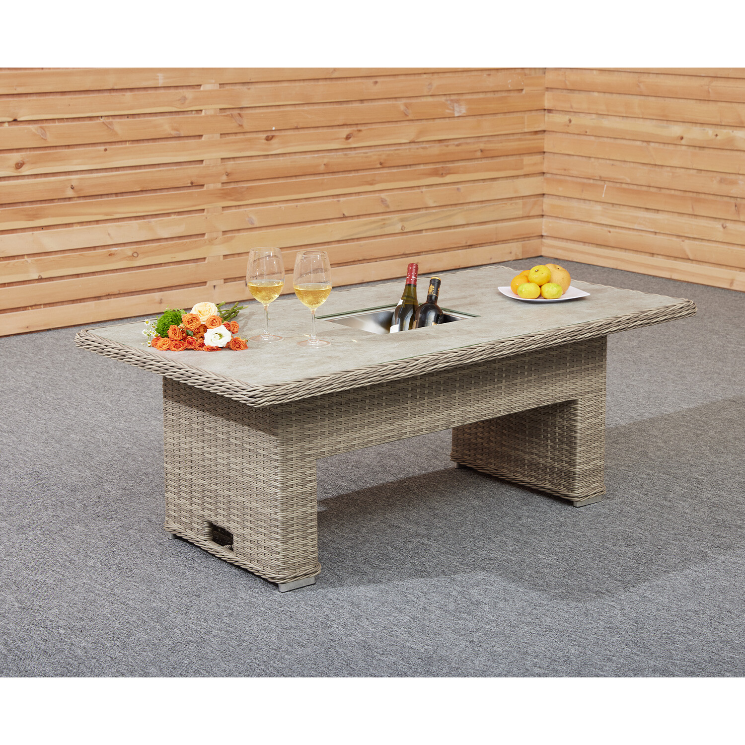 Modern and Luxurious Reclining Sofa Set for Your Garden by AJUNION Adjustable Table Height