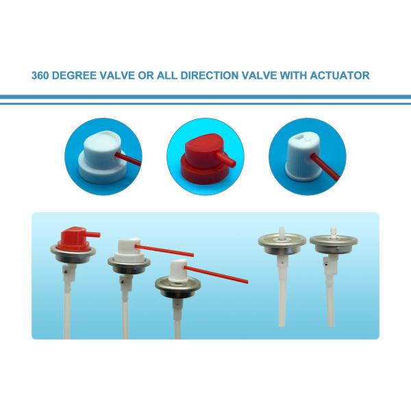 360 Degree Spray Valve for Aerosol Can Dispensing Omnidirectional Actuator for Automotive, Cleaning, and Maintenance Use