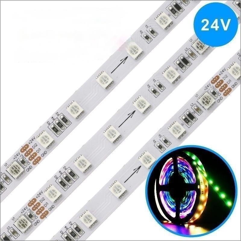 SPI Digital SMD 5050 RGB LED Strip DC24V 14.4W 10mm RGBIC LED Strip Lights
