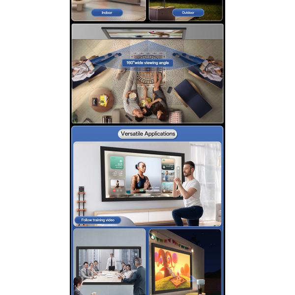 100 Inche Fixed Frame Screen PVC Home Cinema Projector Screens 4K