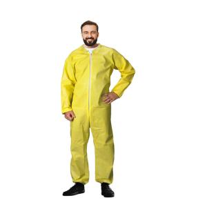 China Type 3 Yellow Disposable Protective Coverall 6XL Chemical Protective Ppe Suit Disposable wholesale