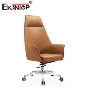 China Ergonomic Leather Chair With Lumbar Support PU Padded Armrest wholesale