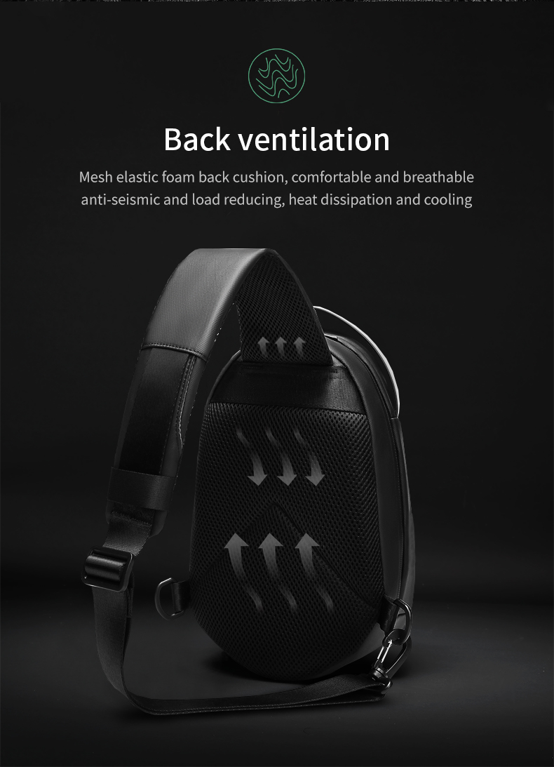 Oem Mens Laptop Sling Bag Mens Front Sling Bag Ventilation Multi Storey