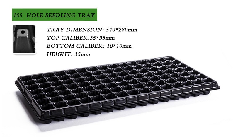 105 Holes Rectangular Polystyrene Seed Raising Tray Deep Cell Plug Trays 540X280mm