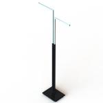 2 Arms Chrome Metal Clothing Display Rack With Metal Square Base