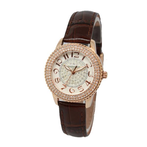 Jewelry Round Case Stainless Steel Bracelet Watches For Women , Steel Strap