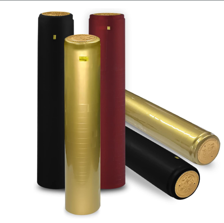 Custom Non Spill Wine Bottle Shrink Wrap With PVC Heat Shrink Capsules