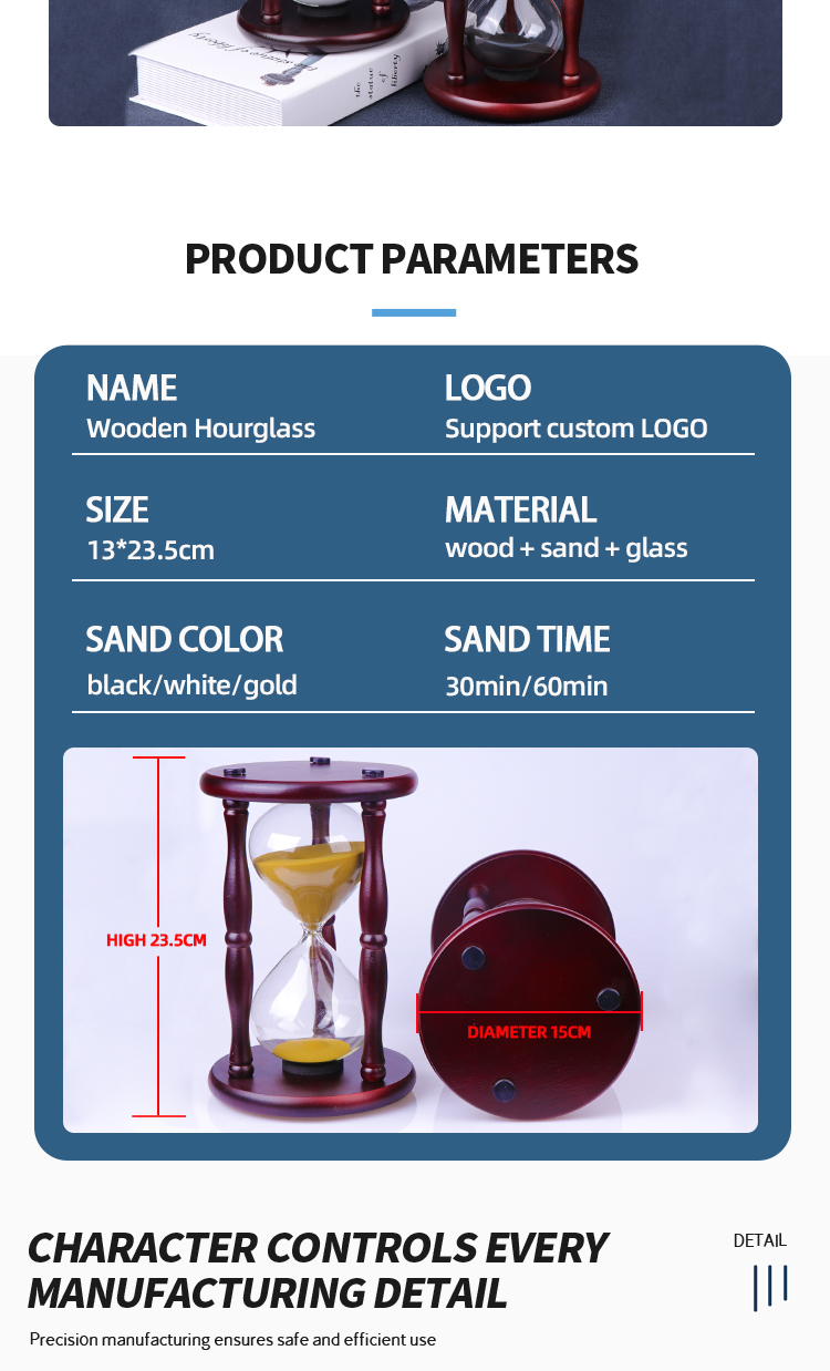 60 Minute 30 Minute 15 Minute Hourglass Sand Timer Free Sample