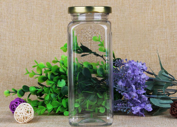 Transparent OEM Label Pet Plastic Jars Silk Screen Single Color Printing