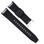 Mens Curved Watch Straps Adjustable Silicone Rubber Watch Band For Heavy Watch