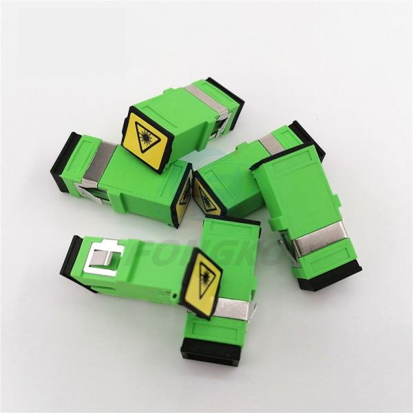 Black Auto Shutter SC/APC Adapter SC Simplex Green Shell Singlemode Fiber Optic Adapters