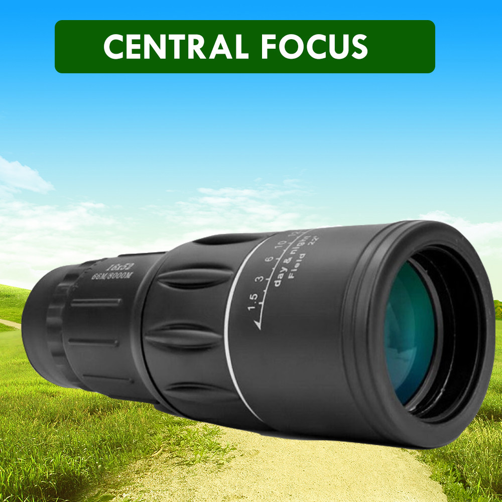 Zoom Hiking Monocular Telescope , 16x52 Monocular Dual Focus Optics Zoom Telescope