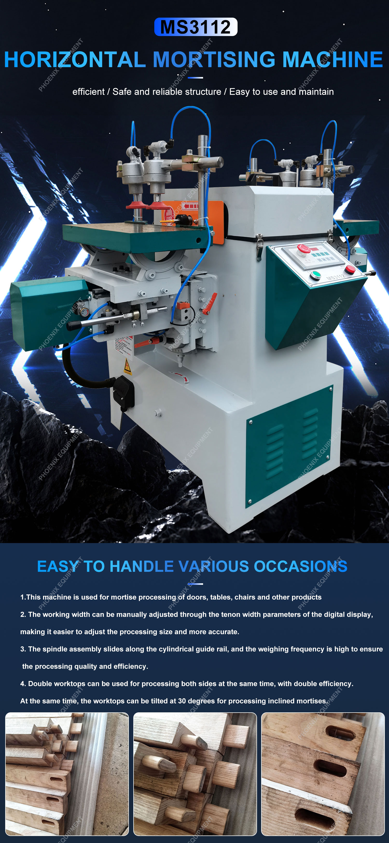 MS3112 Wood Tenon Cutting Machine The Perfect Combination of Automation and Precision