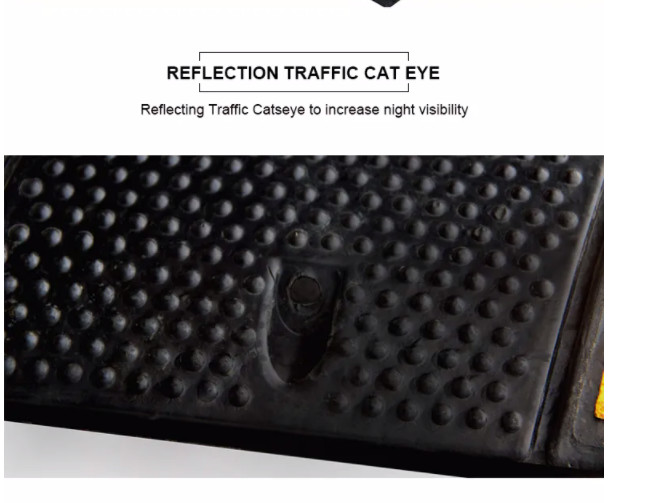 1830x300x58mm Reflective Rubber Speed Hump Heavy Duty Speed Bumps For Traffic Roadway