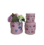 Luxury Gift Box Packaging / Recycled Round Flower Box For Preserved Roses