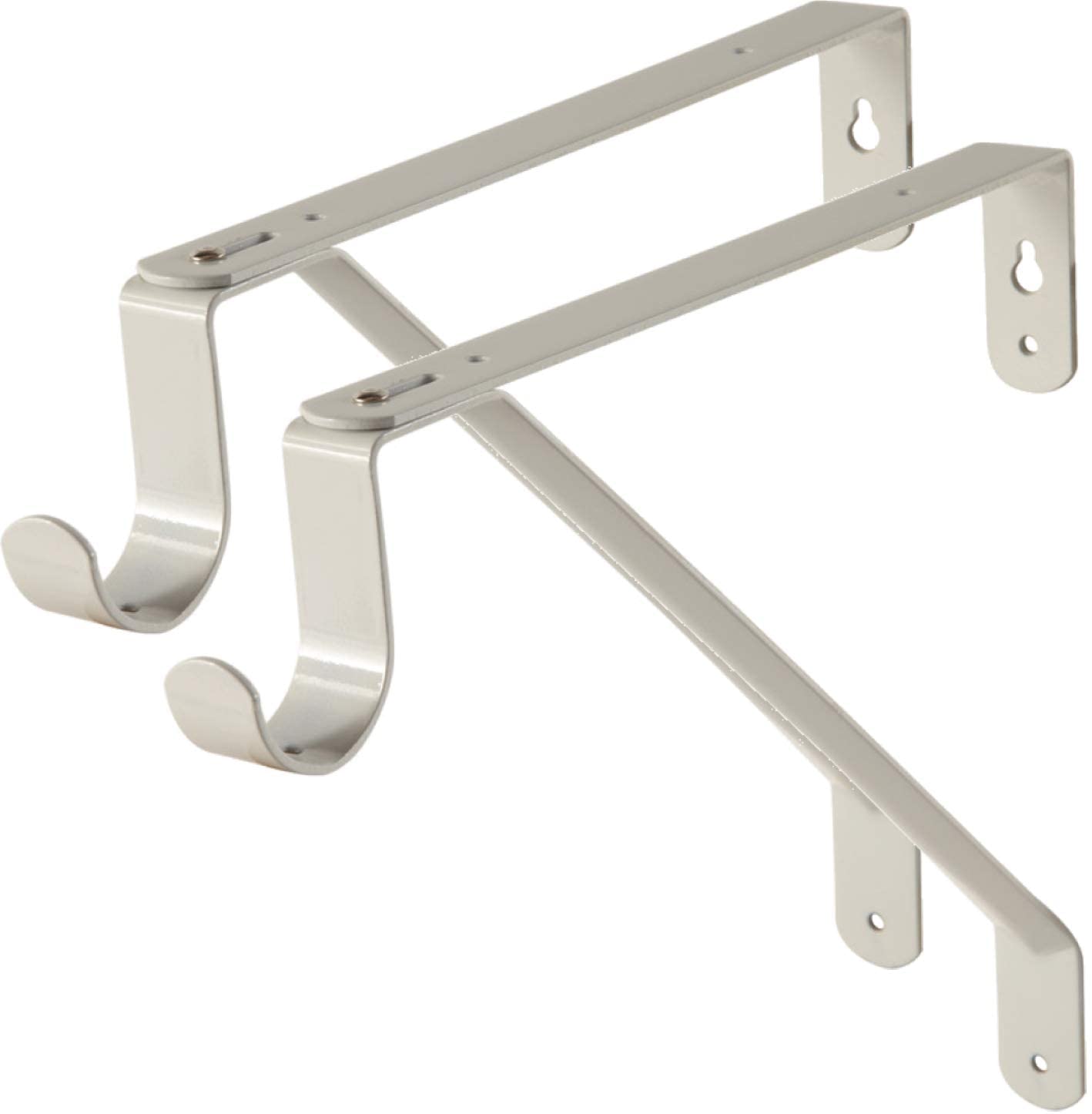 Standard Closet Curtain Rod Support Holder Bracket with Heavy Duty Metal Steel Bracket