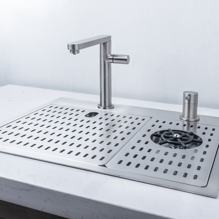 Stainless Steel Glass Rinser Sink , Single Bowl 15 Inch Undermount Bar Sink 50x40