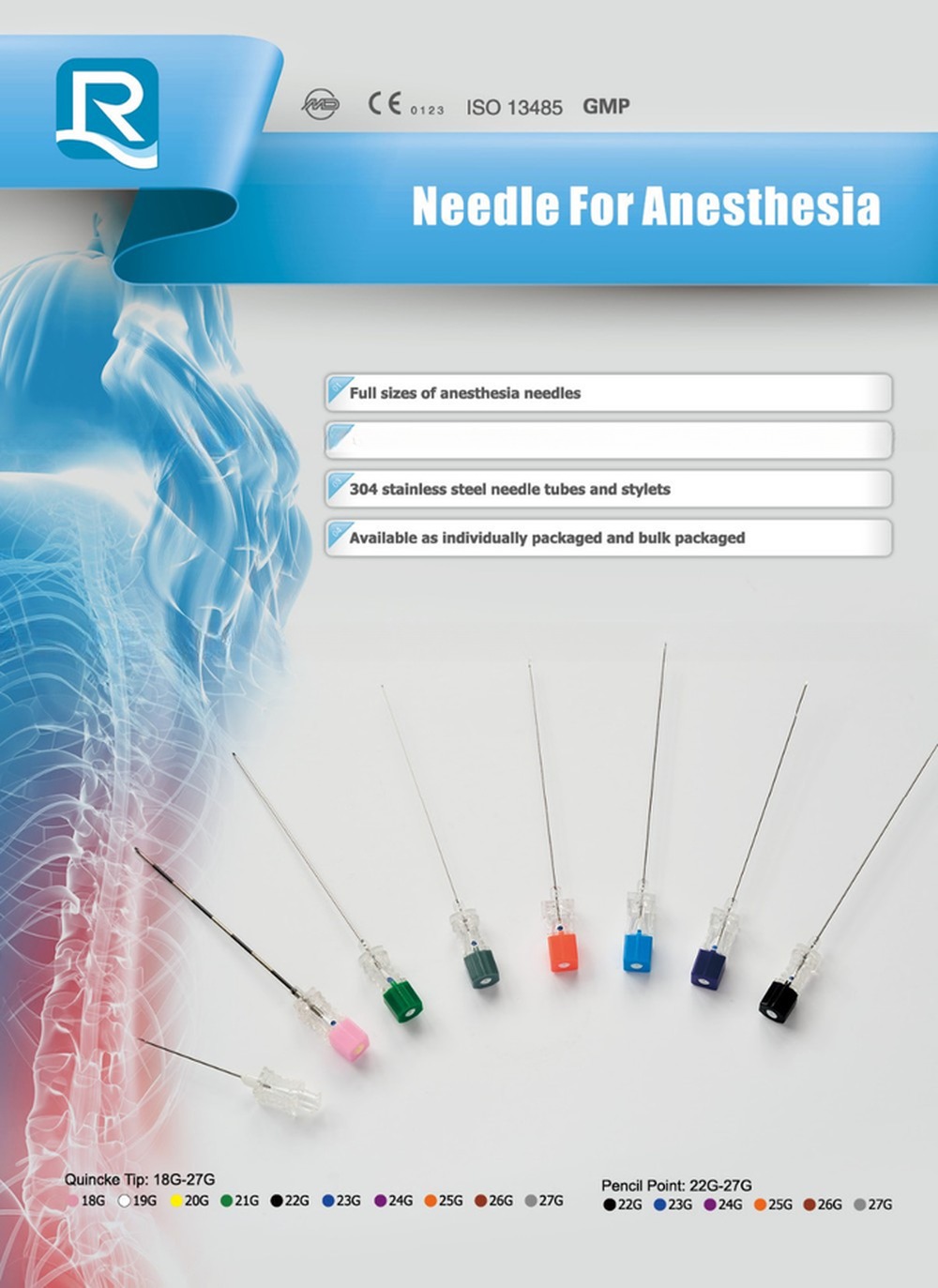 EO GAS Sterilized NRFIT Spinal Needle The Basis of Surgical Instruments for Precision