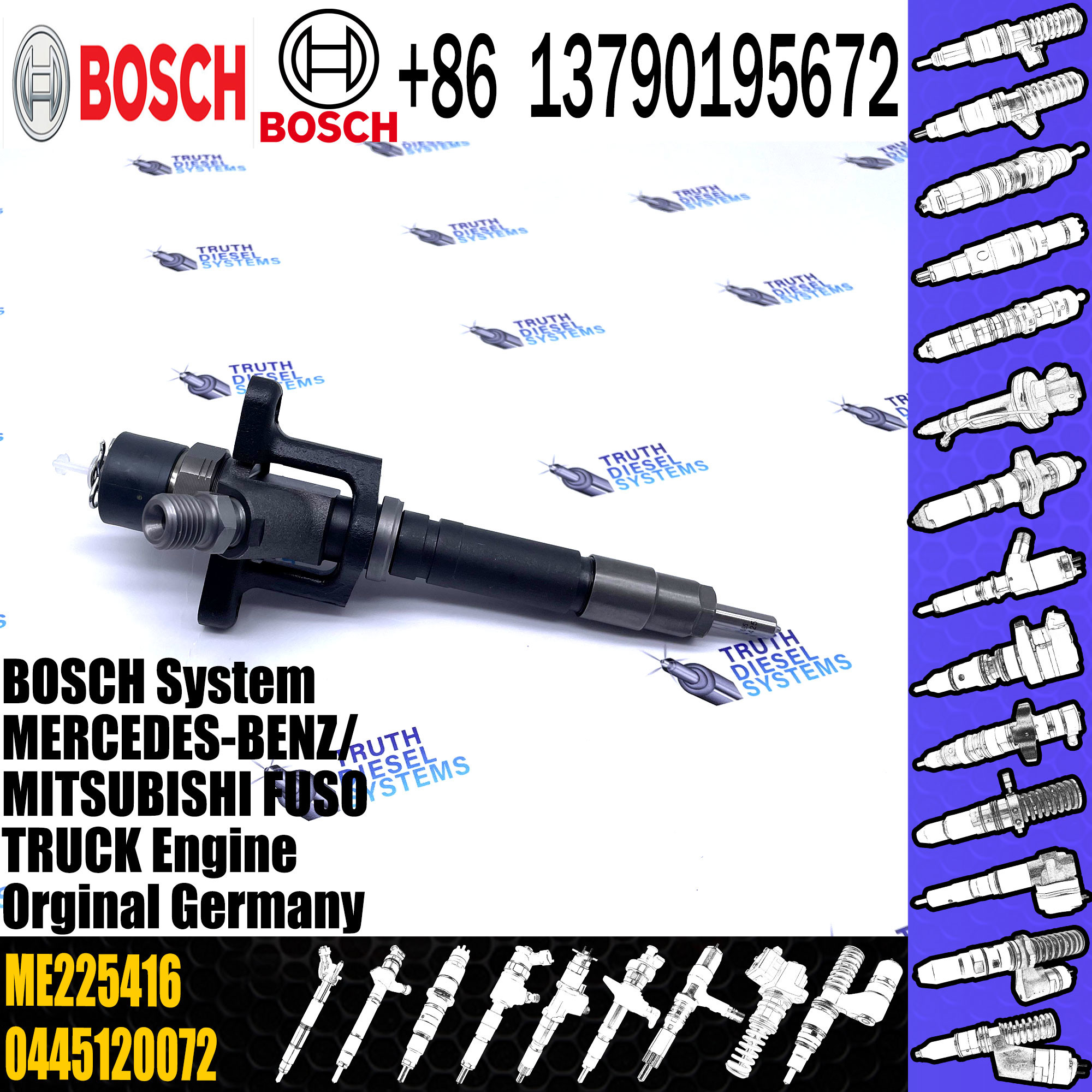 0445120072 New Fuel Injector 0445120072 Common Rail 4m50 Engine Diesel Injector For Mitsubishi Fuso ME225416