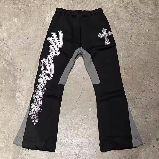 Breathable Joggers Track Pants 100% Cotton Custom Sweat Pants Flared Sweatpants for Men