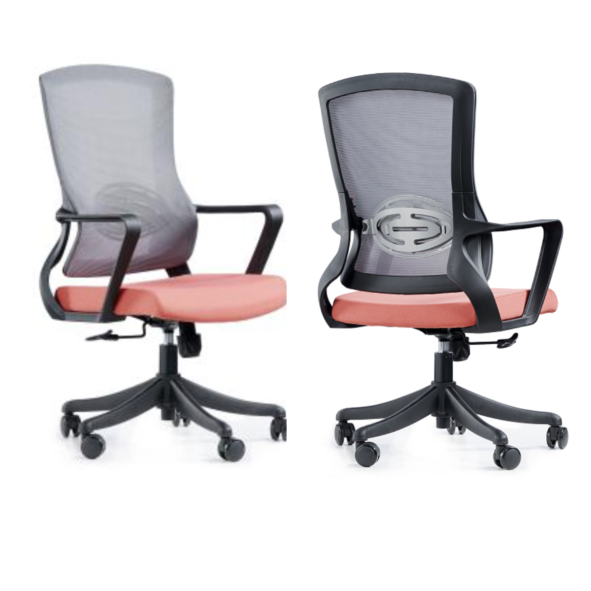 Adjustable Height Mid Back Staff Swivel Mesh Office Chair with Solid Wood Legs Armrest