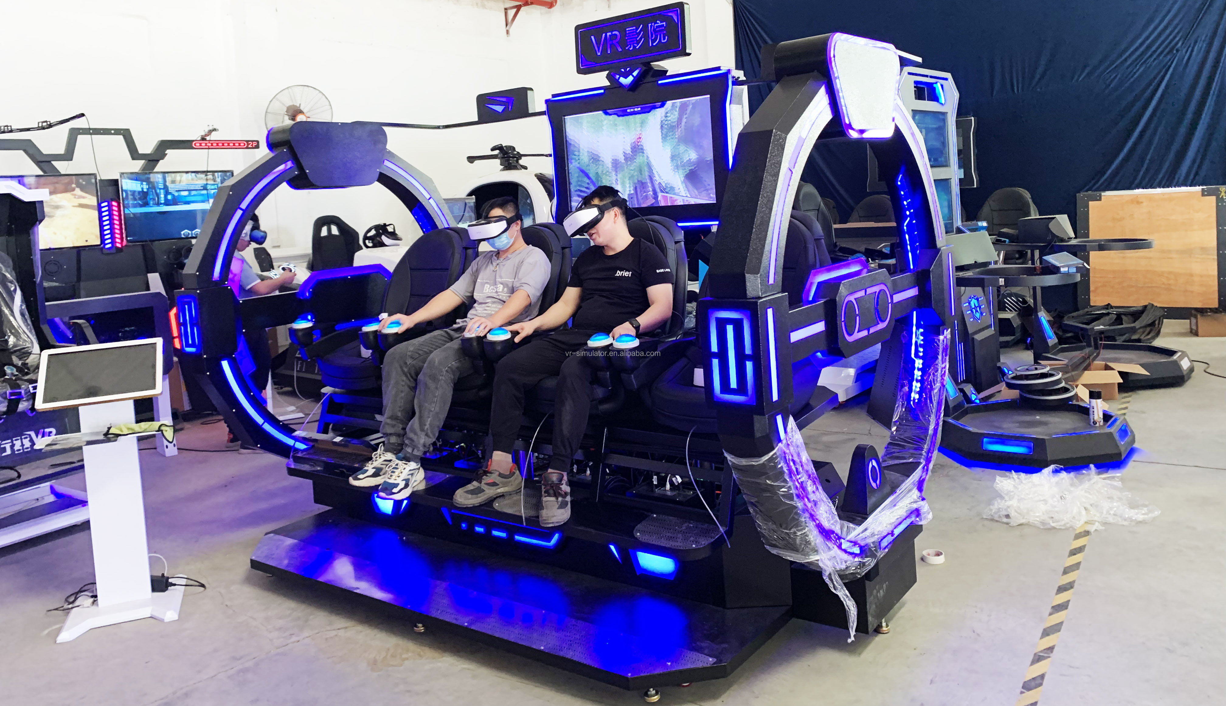 Super vr egg chair 2 / 3 / 4 seat multiplayer 9D VR All In One vr roller coaster game vr simulator machine