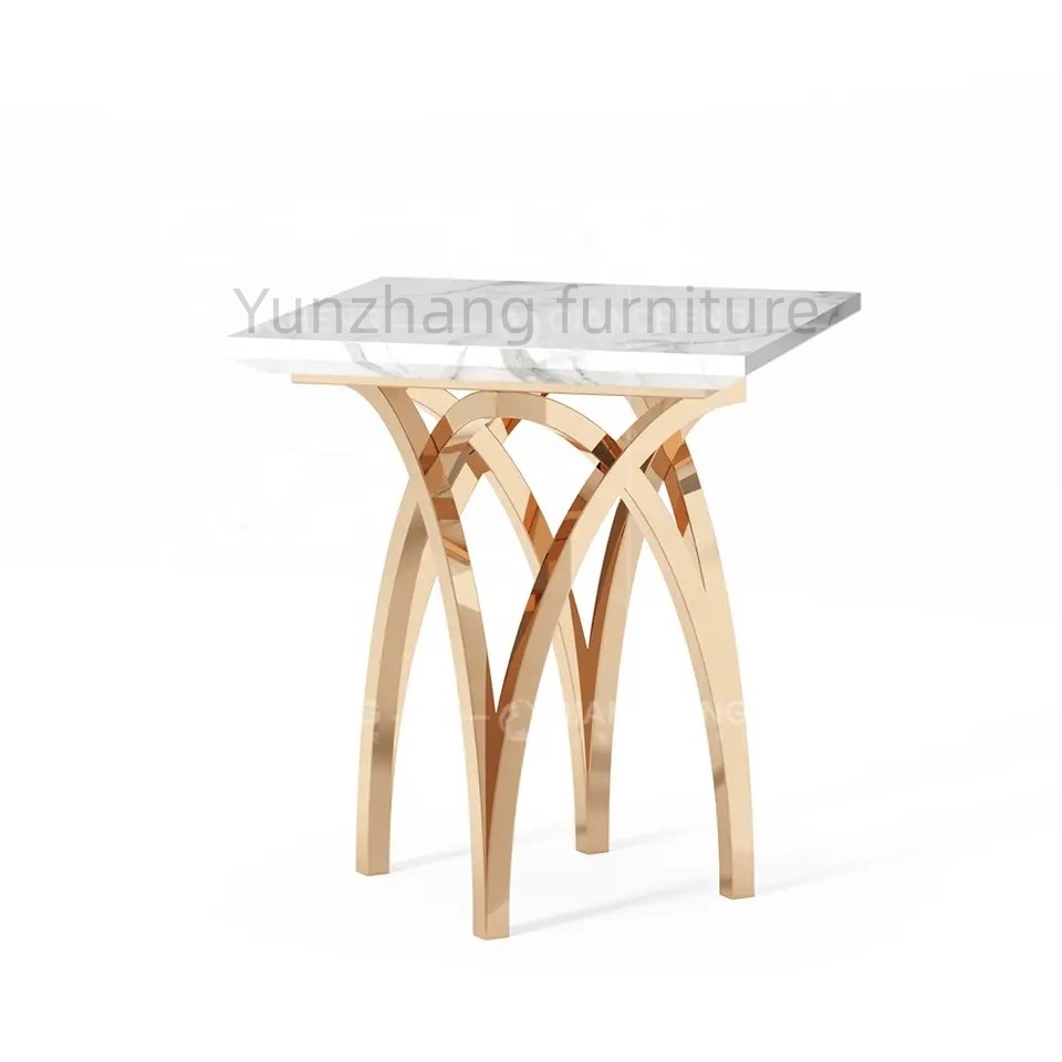 Unique Design Side Sofa Table Living Room Furniture With Metal Base