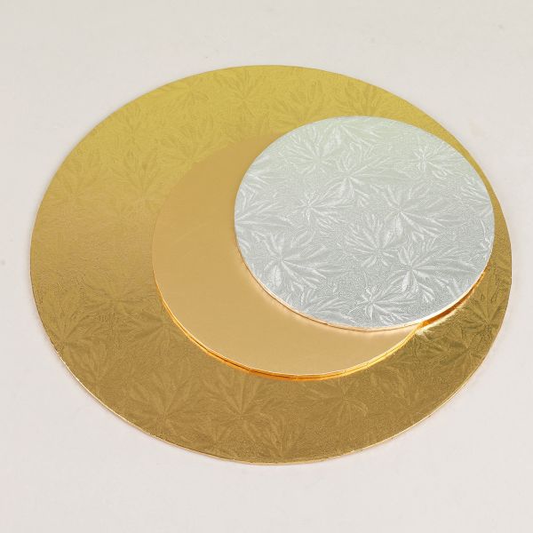 Sturdy Round Cake Boards 8 ,10, 12 Inch, Gold Cardboard Cake Circles Plate Scalloped Base 3 Size Cake Base 4 6 8 10 12 14 Inch Corrugated Round