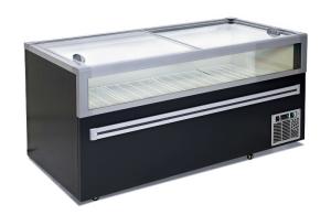 China Top Two Sliding Glass Door Chest Freezer Static Cooling Straight unit Restaurant supermarket convenience store wholesale