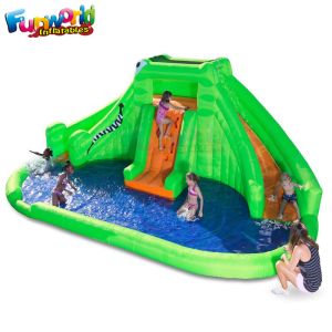 China Green Tarpaulin TUV Outdoor Inflatable Water Slides wholesale