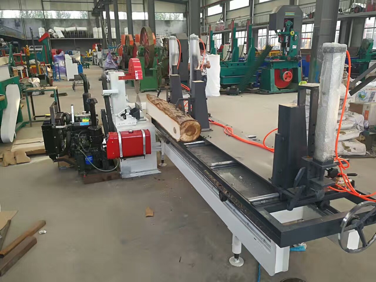 Heavy Duty Circular Twin Blades Lumber Saw Mill Auto Feeding Sawmill Machine