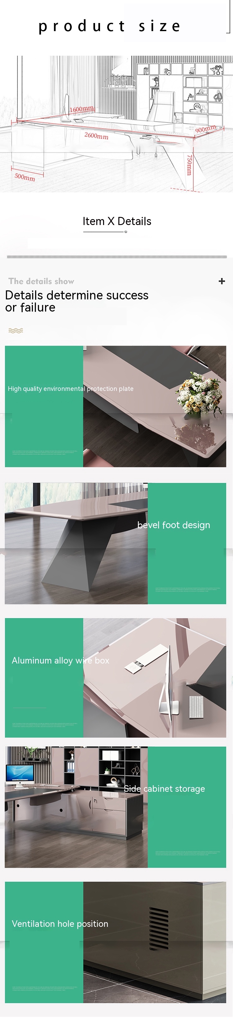 Upgrade Your Office Space L-shaped Executive Desk Mail Packing N for Female President