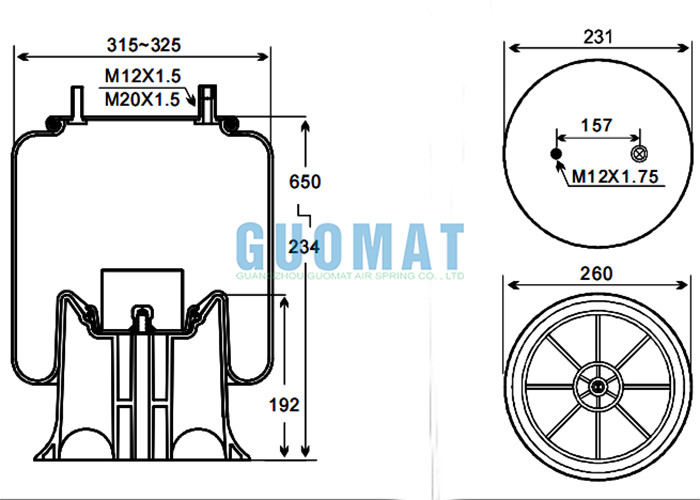 1T15M-9 Truck Air Springs W01-M58-0736 W01-M58-9131 Firestone Suspension Rubber Bellows