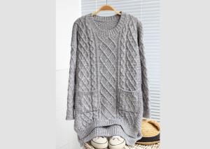 China Cables Leisure Loose Womens Knit Pullover Sweater For Young Girl Colleague Style wholesale