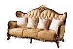 Living Room Luxury Wooden Frame Leather Sofa Set