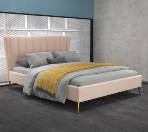 China Double Size Upholstered Bed Frame Fabric High Grade With USB Headboard wholesale