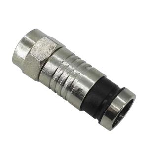 China Black Ring CCTV CATV Coaxial Cable F Connector , Male Compression Adaptor wholesale