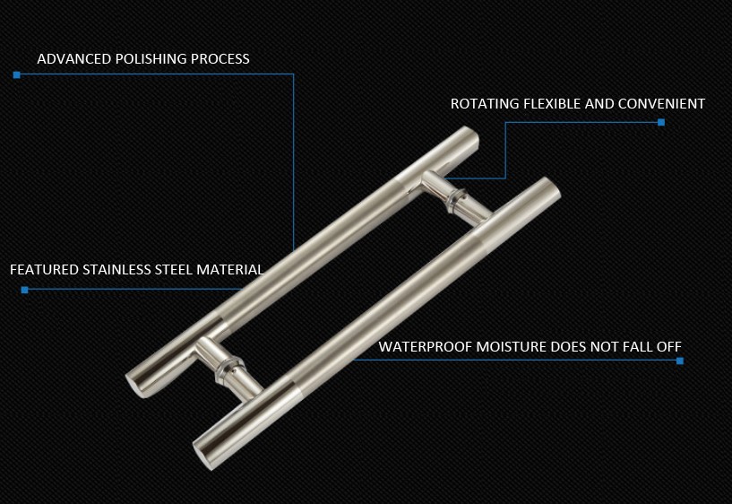 12" Heavy Duty Modern Design Style H Shape Stainless Steel 304 Push Pull Door Handle