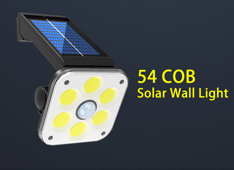 Solar Motion Sensor Wall Light, 54LED Led Solar Light Outdoors Waterproof Solar Power Garden Light