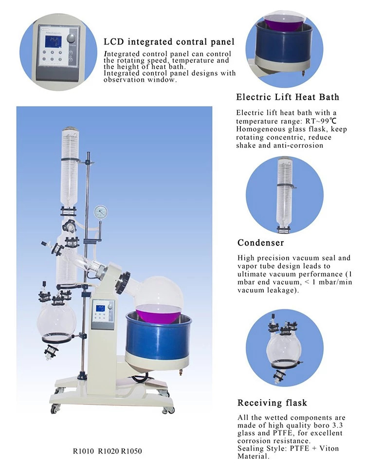 20 Liters Laboratory Vacuum Evaporation Machine , Vacuum Pump Evaporator