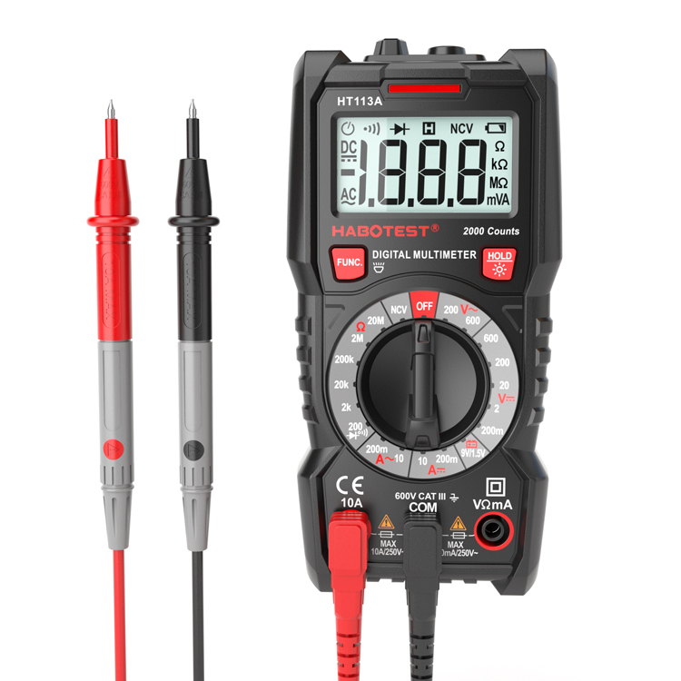 AC DC 600V Electrical Multimeter Tester Manual Range 2000 Counts With Battery Test