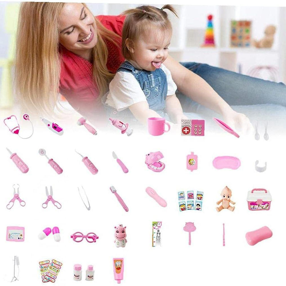 Simulation Nurse Stethoscope Injection Home Medical Toolbox for Kids Ages 2 to 4 Years