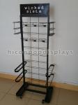 Umbrella Flooring Display Stands 1600mm × 400mm Made In Black Metal With Casters
